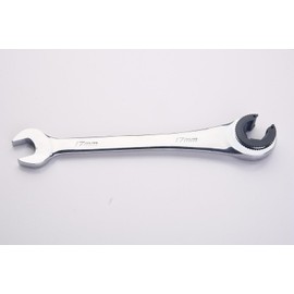 FLZOSPER 17mm Metric Fix Tubing Wrench，Fixed Head Tubing Ratchet Open End Wrench, Ratcheting Fix Combination Wrench Spanner