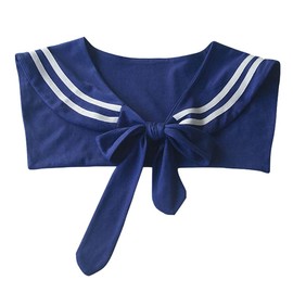 Fake Dickey Detachable Navy Style Collar Set Half Top Mock Blouse Collar for Women (Blue)