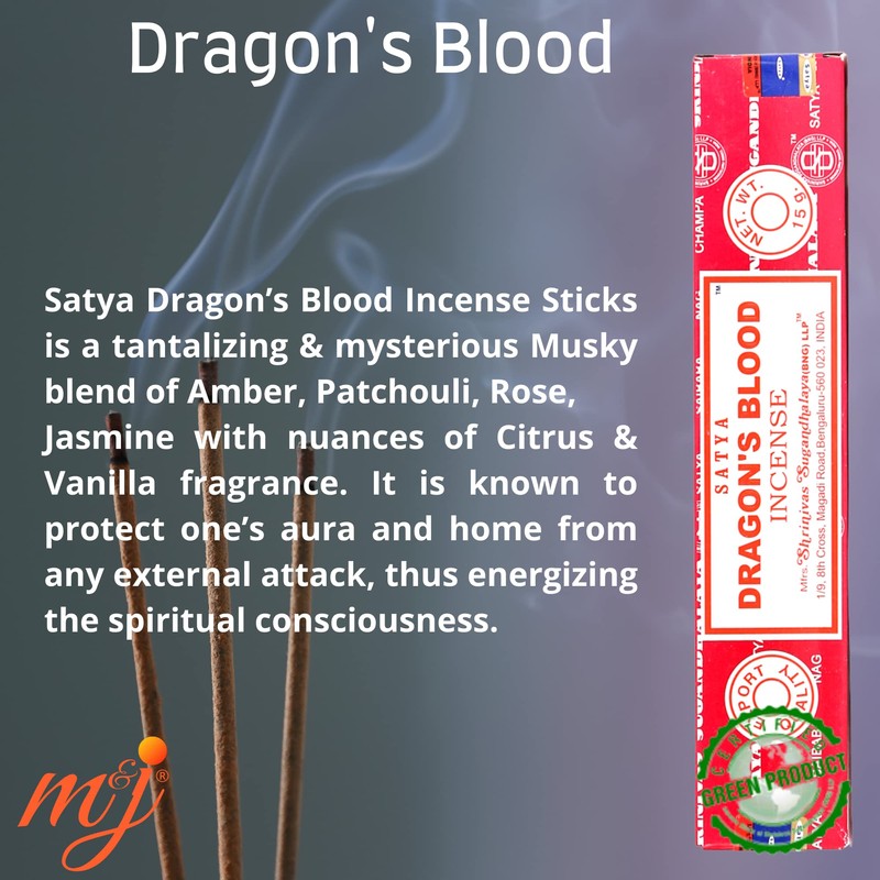 Original Satya Nag Champa Dragon's Blood Incense Sticks | with