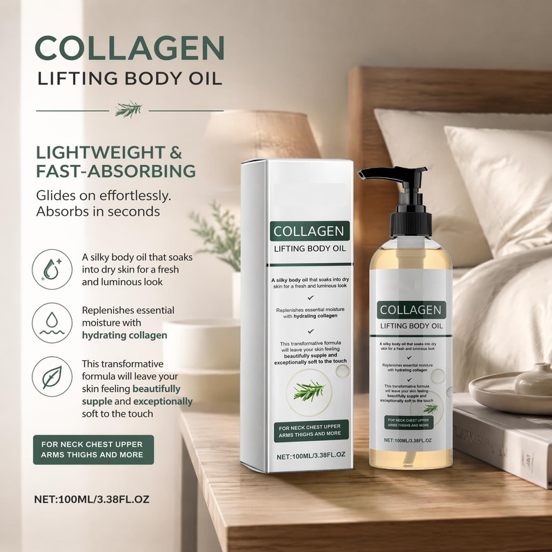 wooroo Collagen Lifting Body Oil, Collagen Oil, 3.38 Fl Oz