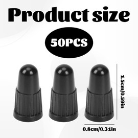 50PCS Bicycle Presta Valve Caps,Black Bike Dust Caps,Bike Valve Covers,Dust Covers for Bikes,Bicycle Valve Covers for Road Racing/Mountain Bike