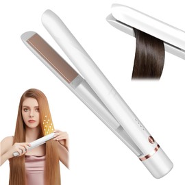 Mini Glätteisen Kabellos, Haarglätter Glätteisen, 2 in 1 Glätteisen Locken und Glätten, Wiederaufladbares Kabelloses Glätteisen mit 3 Temperaturen, Tragbarer Keramik Haarglätter, Reiseglätter-Weiß