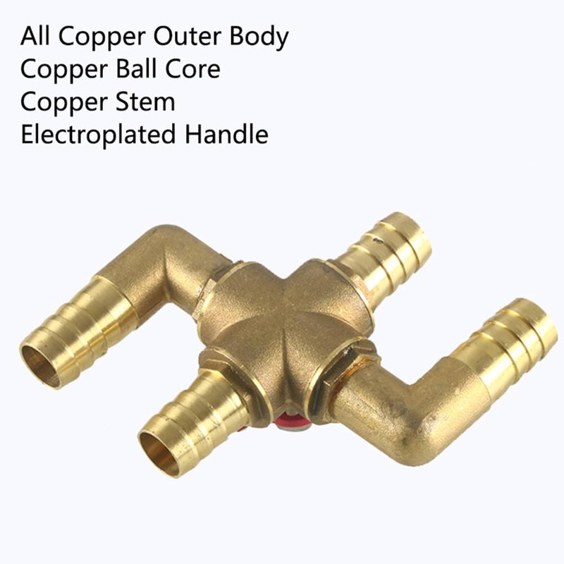 4-Way Heater Control Valve, 5/8" (16mm) Solid Brass Manual Integrated
