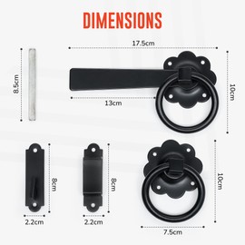 ZAVIA Garden Ring Gate Latch for Garden Gates 6” Door Latch Powder Coated Solid Handle Gate Catches for External Door