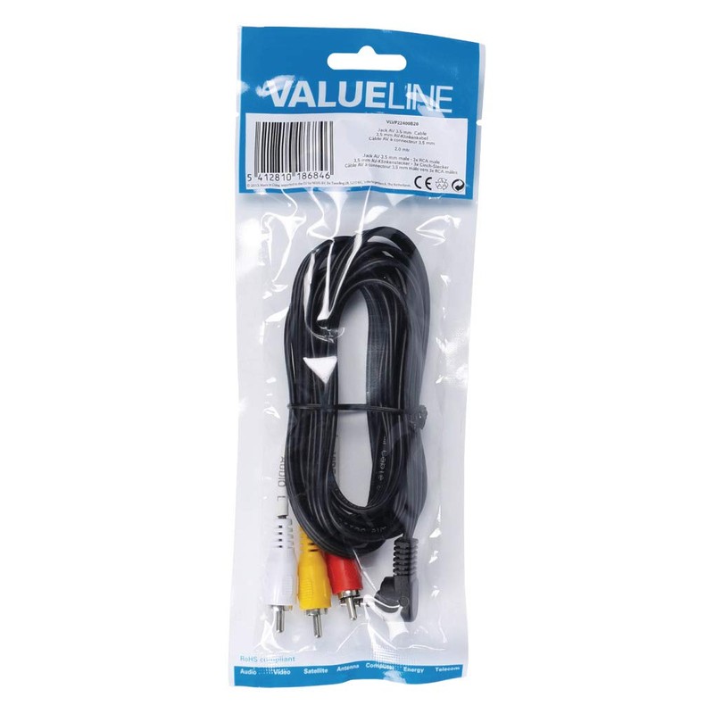Valueline 2.00 m 3.5 mm Jack Male to 3x RCA