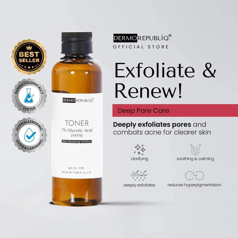 DermorepubliQ 7% Glycolic Toner 100ml + 5% Niacinamide Serum 30ml