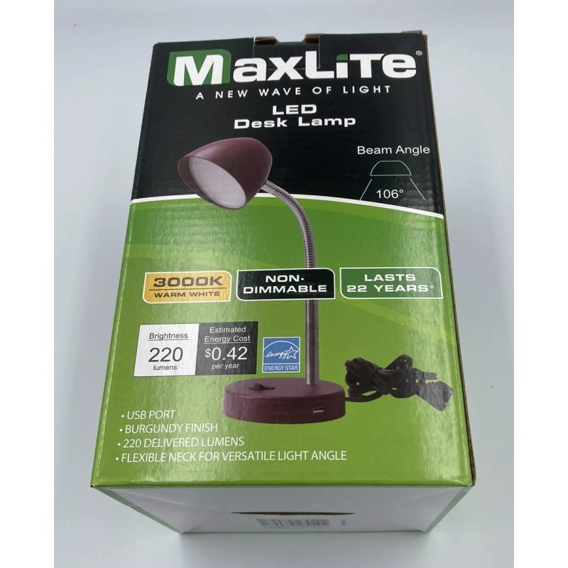 MAXLITE LED DESK LAMP 3.5W 220 LUMENS 25,000 LIFE IN