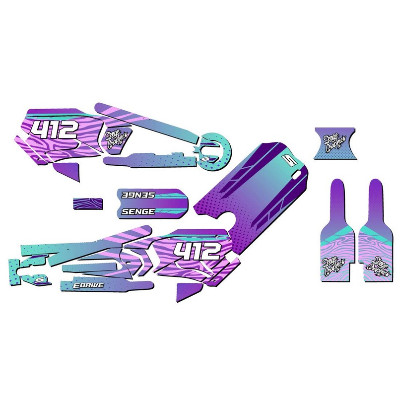 12eDRIVE Tigre Purple Senge Graphics Kit Compatible with Stacyc