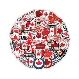 Canada Stickers 50 Pcs Waterproof Funny Aesthetic Canadian Travel Sticker for Laptop Water Bottle Skateboard Luggage Bumper Scrapbook Motorcycle Car,Vinyl Trendy Decal for Teens Girls