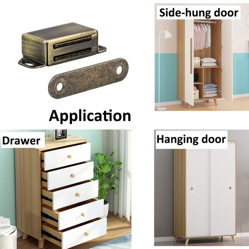 4 Pack Magnetic Cabinet Door Catch- Stainless Steel Closet Catches