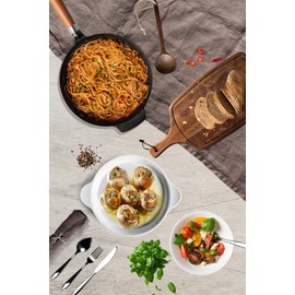 Ceramic Snail Dish with 6 Holes and Handles, 6.5 Inch Escargot Plates Seafood Escargot Baking Dish, Perfect for French Cuisine and Family Dinners White (2 Pack)