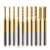 End Mill Sets,10Pcs Titanium Coat End Mill,1/8" Shank 1.5-3.175mm Micro
