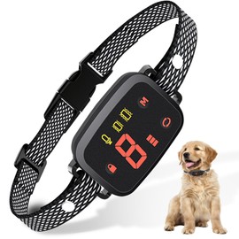 Anti Bark Collars for Dogs, No Shock Bark Collar, IP67 Waterproof Barking Collar, 3 Adjustable Modes, 8 Sensitivity Levels, Intelligence Dog Barking Collar for Small, Medium, Large Dogs, LED Display