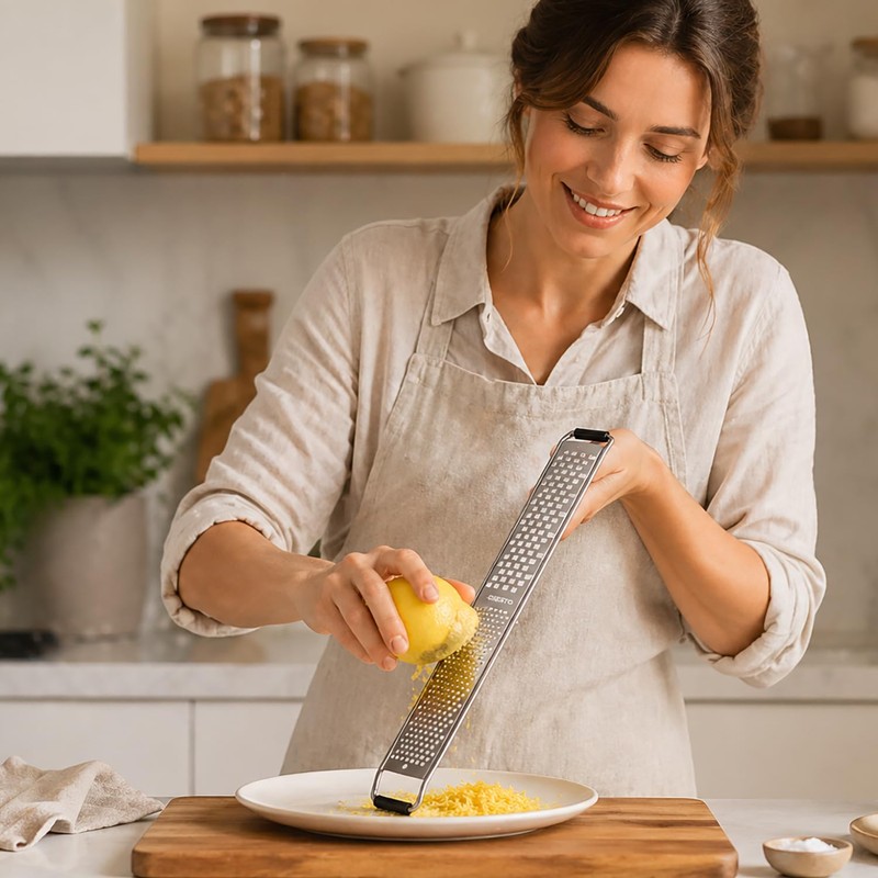 BAESTO Parmesan Grater Kitchen Grater Stainless Steel 2-in-1 Fine &