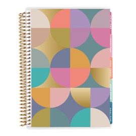 Erin Condren A5 Spiral Bound Goal Setting Planner – Metallic Abstract Circles - 4 Tabs with 160 Pages for Goal and Action Planning Inc. Steps, Weekly Check-in, Celebration Pages & More