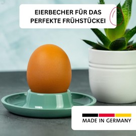 Westmark 6 Egg Cups Round Diameter 10 cm + 6 Egg Spoons 14.5 cm High-Quality Plastic Punto Mint Green / Transparent 206222E8