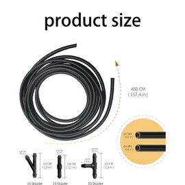 Ruikcoll 400 cm Universal Windscreen Washer Hose, Automotive Hose, Washer Fluid Hose Repair Kit, with 30 Pieces Hose Connector