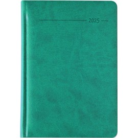 Zettler - Tucson 2025 book calendar, turquoise, 15 x 21 cm, pocket calendar in Tucson cover with 416 pages, 1 day on 1 page, address part, monthly overview, moon phases and international calendar