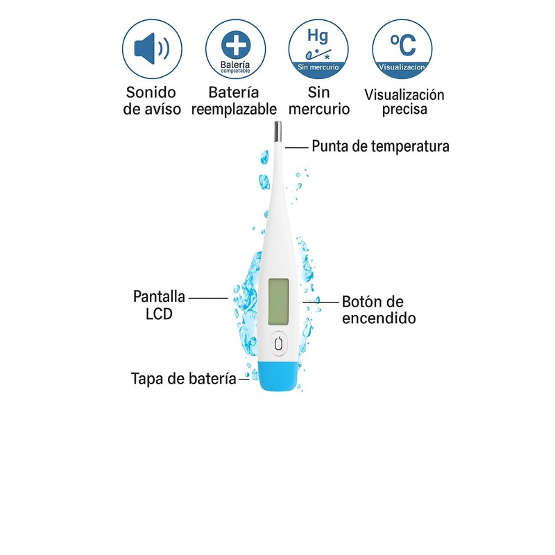 FARMADAR Termometro Digital Lcd Clinico Oral Axilar Tipo Pluma 5