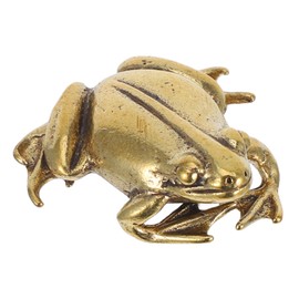 Ciieeo 1pc Miniature Copper Frogs Figurine Adorable Retro Ornament for Home Office Decor for Nature Lovers Friends Sturdy Craftsmanship