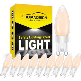 Ruiandsion 4W=40W T4 G9 Halogen Replacement, Dimmable 2200K, AC110-130V, for Wall Sconces Hallway Porch Landscape Lighting, 10-Pack