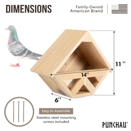 Punchau Cedar Open Mourning Dove Nesting Box for Outdoor - 14L x 11H x 6W Inches Bird Nesting Box - Outdoor Natural Rough Cut Cedar Dove Birdhouse for Outside Nesting with Natural Shingles