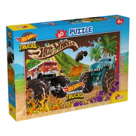 Lisciani Hot Wheels Puzzle, 60 Pieces, for Children from 4 Years, 35 x 50 cm, Puzzle with Monster Trucks and Daring Stunts, Action and Speed, Develops Reflection and Skill
