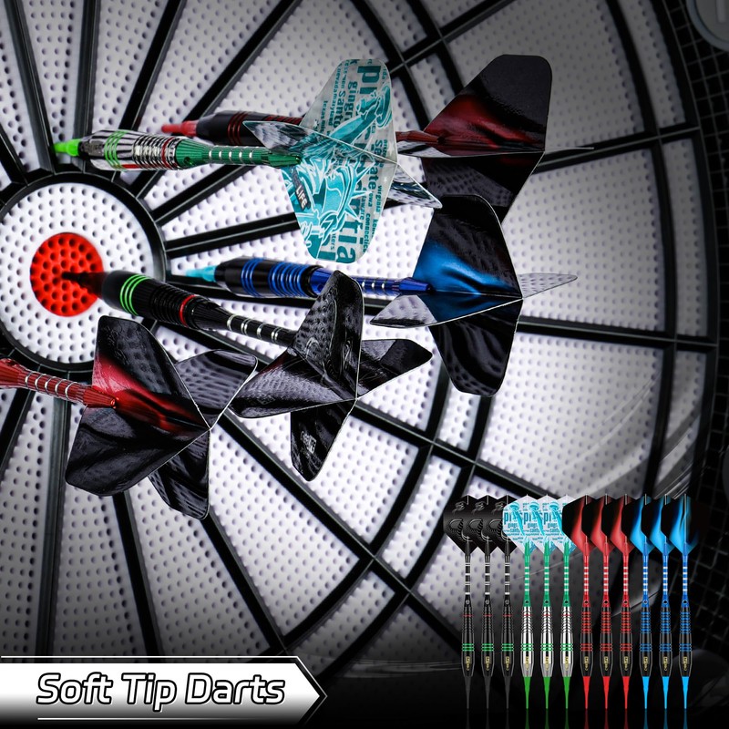 CyeeLife Darts with Plastic Tip, 12 Pieces Soft Darts Set