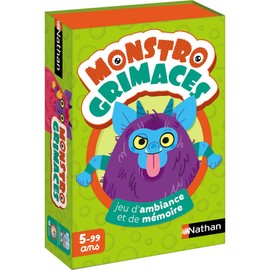 Nathan Monstro Grimaces Card Game for Children Aged 5 and Above, Mood and Memory Game, Monster Theme, Realizes the Highest Pyramid, Simple Rules, Family and Children, 2 to 4 Players