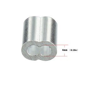 Kitchen-dream 0.16 inch (4mm) Diameter Wire Rope Aluminum Sleeves Clip Fittings Cable Crimps(50PCS/80PCS/100PCS) (50PCS)