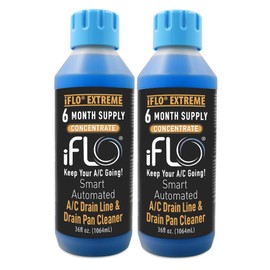 iFLO 6 Month Smart Automated AC Drain Line Cleaner Cartridge 2x 36 Fl Oz Cartridge