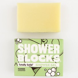 Shower Blocks - Naked Unscented Solid Shower Gel | Plastic, Cruelty and Paraben Free | Vegan | Moisturising Body Soap For The Shower