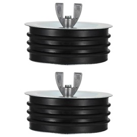 PATIKIL 4 Inch Sewer Cleanout Cap, 2 Pcs Steel Mechanical Test Plug Expansion Pipe Plug Sewer Cleanout Cover Durable Sewer Pipe Plug Fit for Most Pipes Sink Pools, Black
