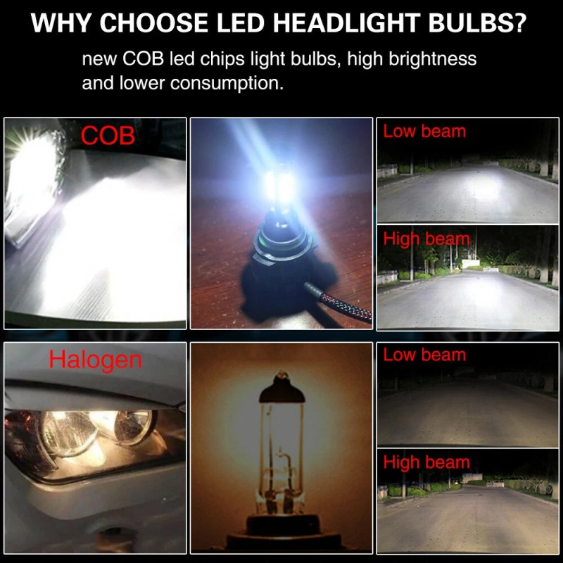 StoneBanks 4-Side 9005 9006 Combo LED Headlight Kit High Low