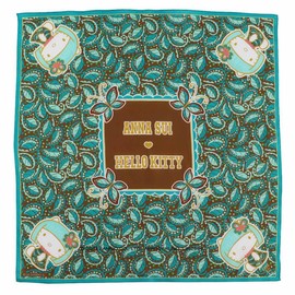 Blooming ANNA SUI 000764-0002-01 Large Print Handkerchief (Approx. 22.8 inches (58 cm) 0002 (Green) Women's Handkerchief Approx. 22.8 inches (58 cm), green