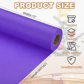 PATIKIL Wrapping Paper, 12" x 500" (42') 70GSM Craft Paper Roll Kraft Wrapping Paper for Posters, Bulletin Boards, Gift Wrapping, Purple Blue
