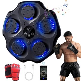 YCJYZLF Music Boxing Machine with Boxing Gloves, Smart Bluetooth Music Boxing Machine Wall Mounted, Electronic Boxing Target Home Workout Punching Equipment, Music Boxing Machine for Adults and Kids