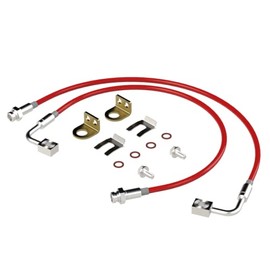 Replacement Brake Lines By Metalcloak, Pair 26.5", Compatible with JK Wrangler (2007-2018), Extra Length For Your Lift, Durable Design, DOT Approved, Easy Installation Red