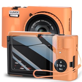 TUOOUT Silicone Case for Panasonic LUMIX ZS99 Digital Camera with with Removable Lens Cover and Screen Protector and a Lanyard for Panasonic LUMIX ZS99 Accessories -(Orange)