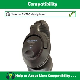 ACCOUTA Premium Replacement Earpads Cushions Compatible with Samson CH700 CH-700 Headphones Ear Pads with Softer Protein Leather and Memory Foam