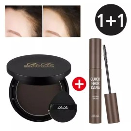 Lier Cosmetics [리르화장품]퀵 헤어쿠션+퀵 헤어카라 [종류선택/쿠션_블랙+카라_브라운] [Leeur Cosmetics] Quick Hair Cushion + Quick Hair Collar [Select Type/Cushion_Black + Collar_Brown]