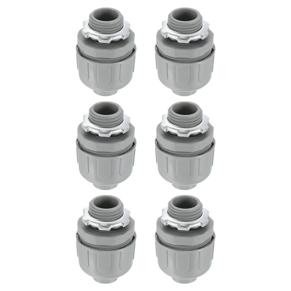 uxcell 6Pcs Nonmetallic Liquid Tight Connectors, 1/2" NPT Plastic Flexible