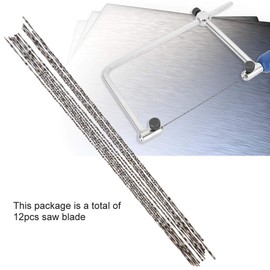 12 Pieces Carbon Steel Scroll Saw Blades with Spiral Teeth for Wood Metal Plastic Cutting Sawing Carve Woodworking Carved Pulling Wire Saw Blade(2#)