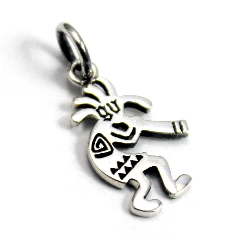 Native American Kokopelli Silver 925 Pendant Top Charm Goodvibrations Good