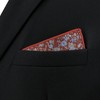 S&W SHLAX&WING Mens Pocket Square Medium Vermillion Red Floral Blue