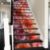 REDAMANCY Romantic Pink Orange Peony Flower Peel and Stick Vinyl Stair Riser Decals Staircase Tile Stair Stickers Abstract Art Modern Decoration Self-Adhesive Home Decor Stair Decals (14Pcs)