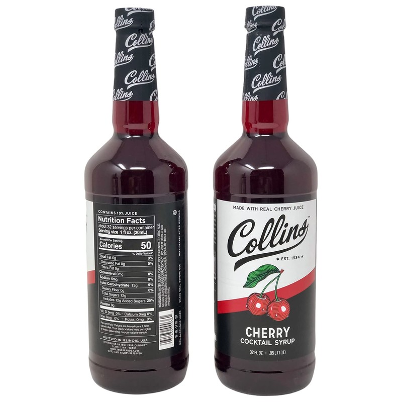 32 oz. Cherry Cocktail Syrup by Collins Pack of 2