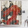 TERSUM Asian Dragon Shower Curtain, Japanese Dragon Totem Animal Curtain