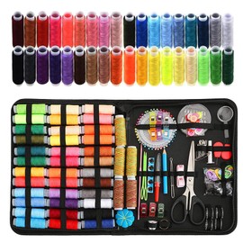 JIEHUA Kit de Costura Porttil 226 Piezas,Costureros para Casa Profesional con Hilos para Coser,Tijeras de Costura,Agujas para Coser,Cinta Mtrica y... 