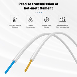 PTFE Bowden Teflon Tube 2M, 2.5mm ID X 4mm OD 3D Printer Bowden Tube with 2X PC4-M6 & 2X PC4-M10 Pneumatic Fittings & Tube Cutter for 1.75mm Filament Heat Resistant for K1, K1 Max, K1C, Ender 3 V3